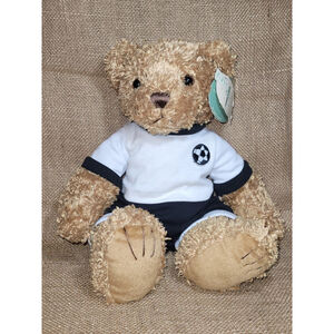 Vintage First & Main Soccer Uniform Teddy Bear Curly Hand Crafted With Tags 2002